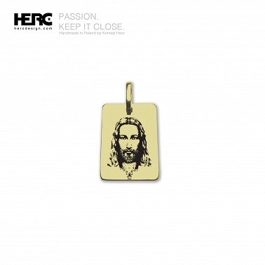 Jezus oryginalna zawieszka (rozmiar S), Jezus z Całunu Turyńskiego (złoto 585 14K)   20/13mm 