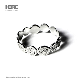 Silver sterling ring with texture