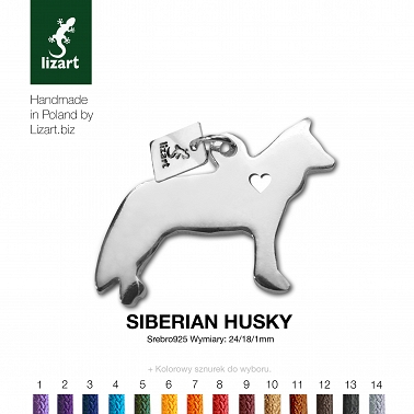 Siberian Husky zawieszka piesek (z serduszkiem lub bez)