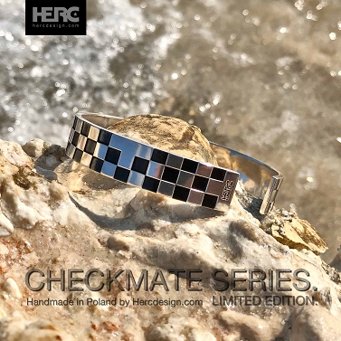 Bransoletka srebrna szachownica limited edition (checkmate series)