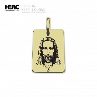 Jezus oryginalna zawieszka (rozmiar M), Jezus z Całunu Turyńskiego ( złoto 585 14K ) 25/16mm 