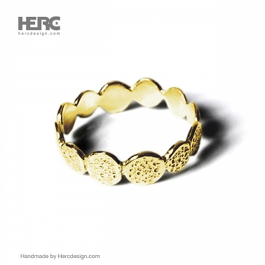 Złoty pierścionek 14k z fakturą (złoto 585)