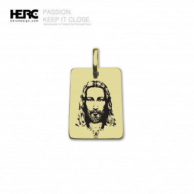 Jezus oryginalna zawieszka (rozmiar L), Jezus z Całunu Turyńskiego (złoto 585 14K)  30/20mm 