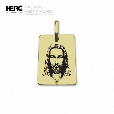 Jezus oryginalna zawieszka (rozmiar L), Jezus z Całunu Turyńskiego (złoto 585 14K)  30/20mm 