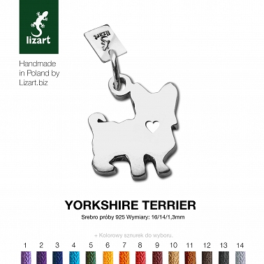 Yorkshire Terrier zawieszka piesek (z serduszkiem lub bez)