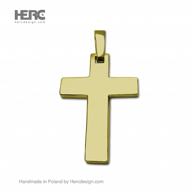 Krzyżyk złoty pełny bez Jezusa (Rozmiar S) klasyczny krzyżyk